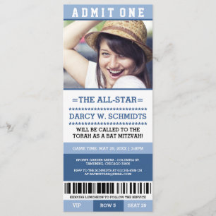 Invitations de bat mitzvah de billet de sports