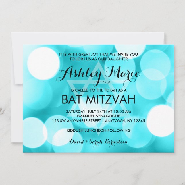 Invitations de Bat mitzvah de Parties scintillant  (Devant)