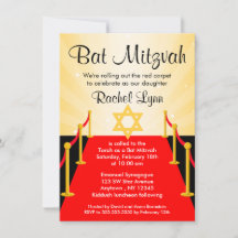 Invitations de Bat mitzvah de Red Carpet Hollywood