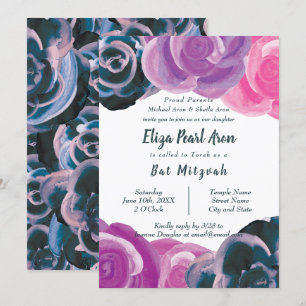 Invitations de Bat mitzvah de Roses Roses Bleues,