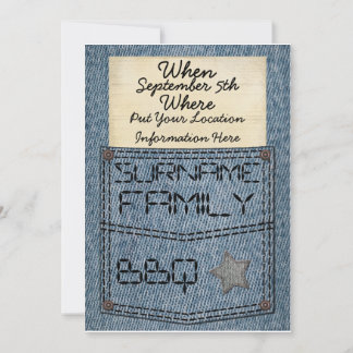 Invitations de BBQ de poche de jeans