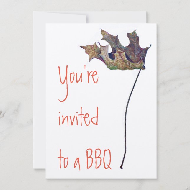 Invitations de BBQ sur le papier d'Ecru de feutre (Devant)