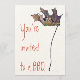 Invitations de BBQ sur le papier d'Ecru de feutre