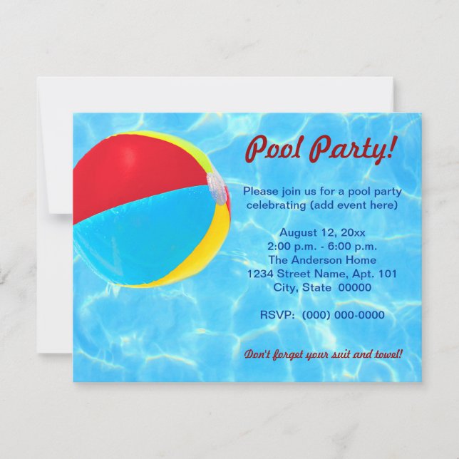 Invitations de Beach Ball (Devant)