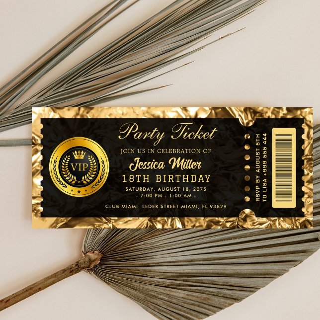 invitations de billet doré (Créateur téléchargé)