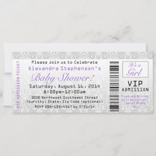 Invitations de billets Baby showers pour fille