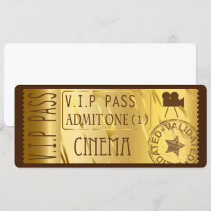 Invitations de billets de cinéma d'or