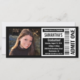 Invitations de billets de la fête de graduation, n