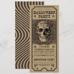 Invitations de billets de la fête d'Halloween Stea