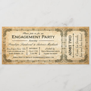 Invitations de billets de la partie de l'engagemen