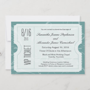 Invitations de billets de Mariage Dusty Blue VIP