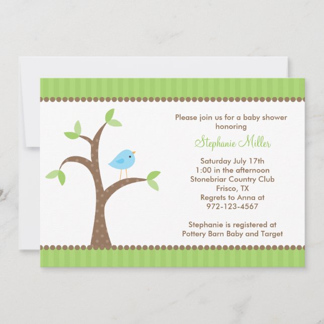 Invitations de Bluebird dans l'arbre (Devant)