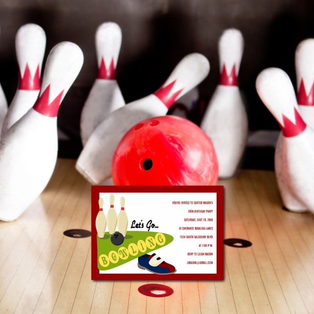 Invitations de Bowling Anniversaire (Créateur téléchargé)