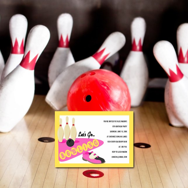 Invitations de Bowling Anniversaire (Créateur téléchargé)
