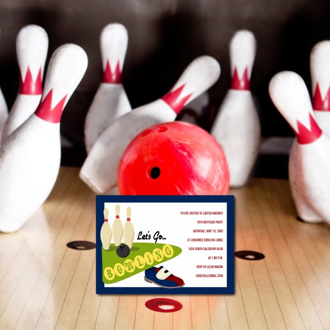 Invitations de Bowling Anniversaire (Créateur téléchargé)