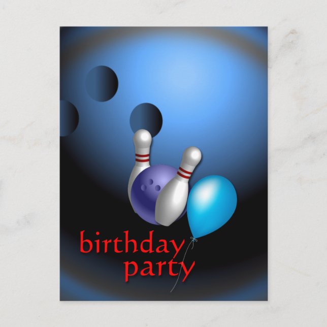 Invitations de Bowling Party personnalisables (Devant)