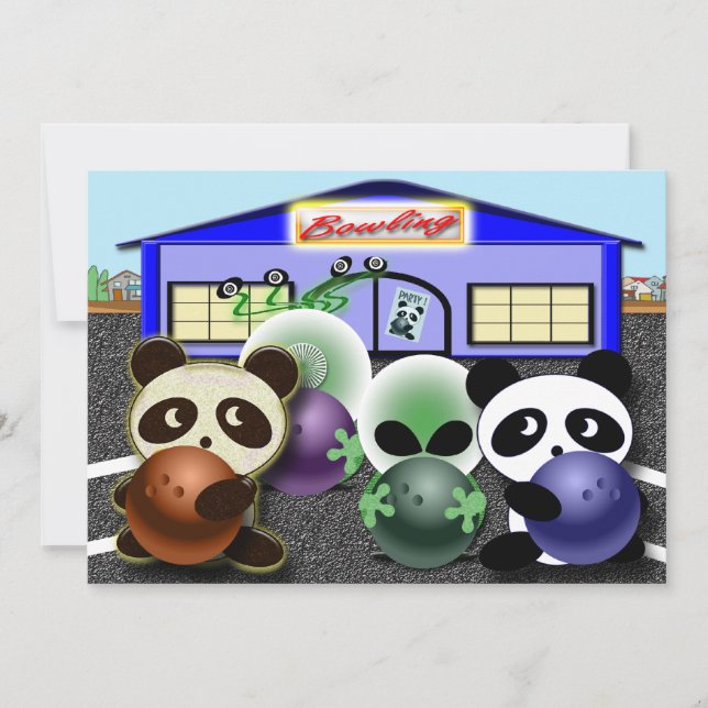 Invitations de Bowling Party personnalisables (Devant)