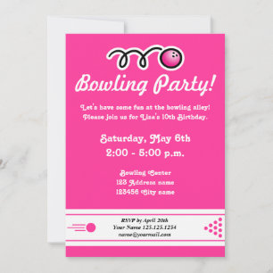 Invitations de Bowling pour l'Anniversaire des fil