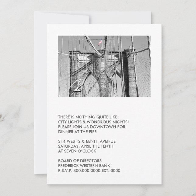 Invitations de Brooklyn Bridge Party (Devant)