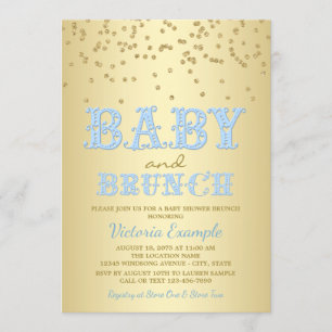 Invitations de brunch de baby shower de garçon