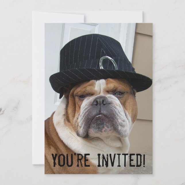 Invitations de Bulldog Anglais Anniversaire/Toute  (Devant)