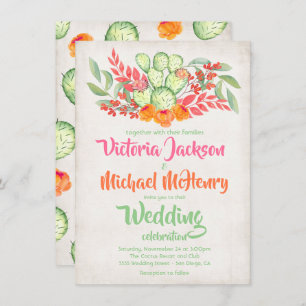 Invitations de cactus Mariages mexicains
