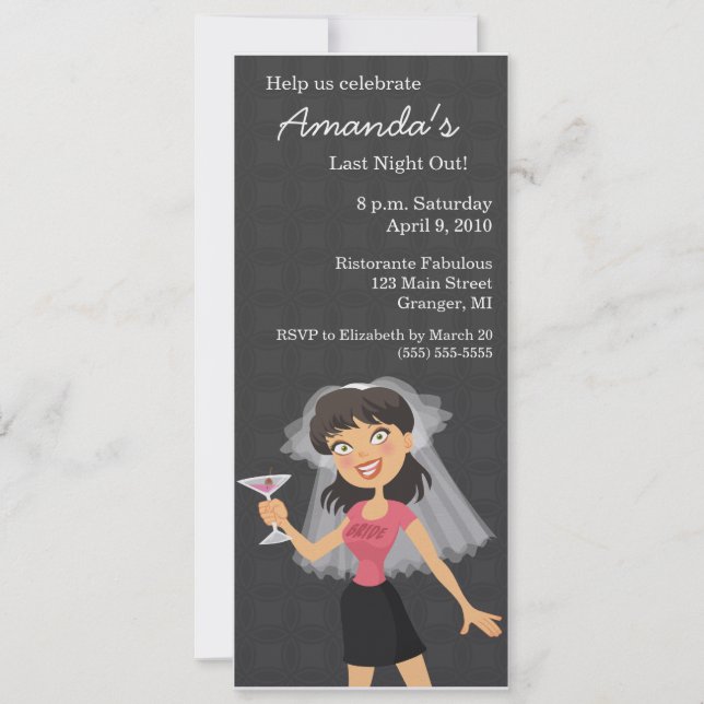 Invitations de caricatures de la mariée de la Bach (Devant)