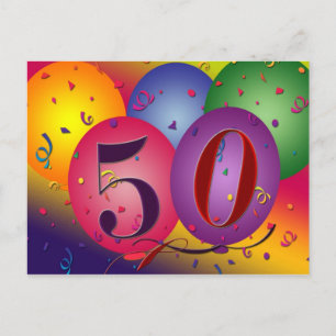invitations de carte postale pour 50e anniversaire