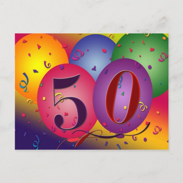 invitations de carte postale pour 50e anniversaire (Devant)