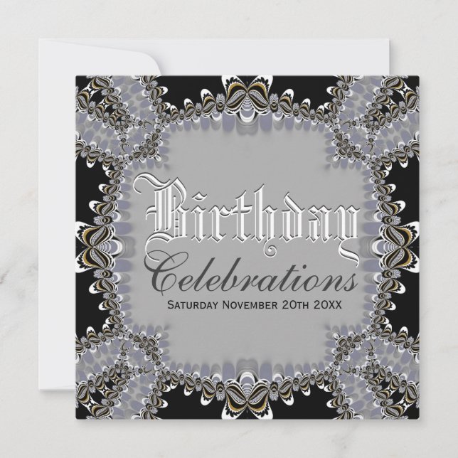 Invitations de célébrations d'anniversaire élégant (Devant)