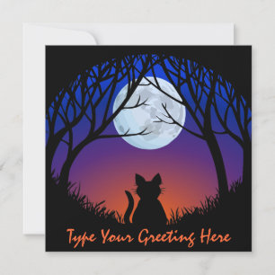 Invitations de chats gras Cartes d'Halloween perso