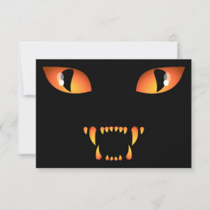 Invitations de chats noirs Cartes d'Halloween pers