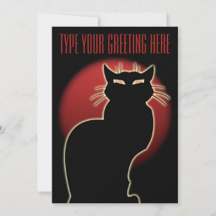 Invitations de chats noirs Cartes d'Halloween pers
