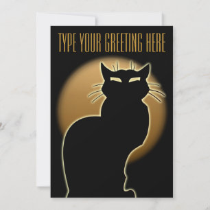 Invitations de chats noirs Cartes d'Halloween pers