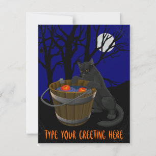 Invitations de chats noirs Cartes d'Halloween pers
