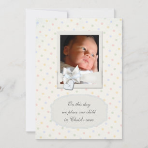Invitations de Christening Photo Pastel Vintage
