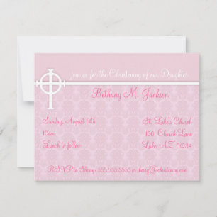 Invitations de Christening PInk