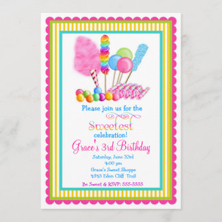 Invitations de cirque de sucrerie