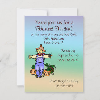 Invitations de Citrouilles Scarecrow automne