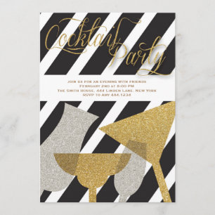 Invitations de Cocktail Parties scintillant