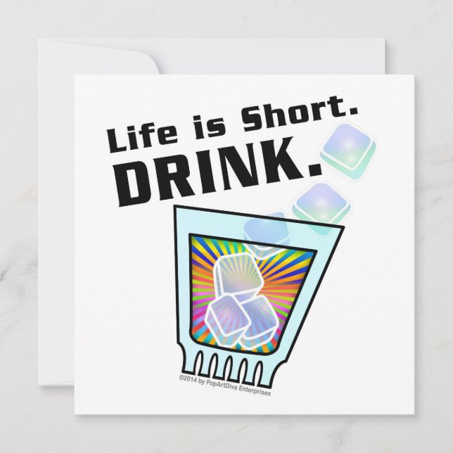 INVITATIONS DE COCKTAIL PARTY, Life is Short. BOIR (Devant)