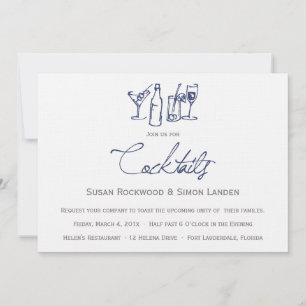 Invitations de cocktails Mariages Bleu