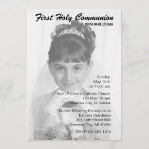 Invitations de communion de photo de recouvrement