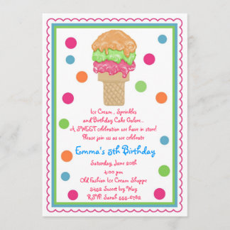 Invitations de cônes de glace