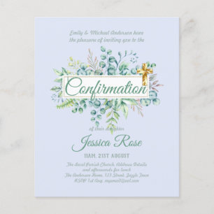 Invitations de confirmation Eucalyptus Greenery Bu