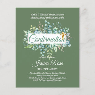 Invitations de confirmation Eucalyptus Greenery Bu