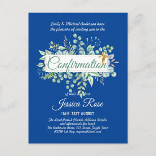 Invitations de confirmation Eucalyptus Greenery Bu