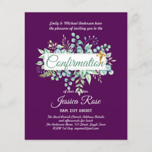 Invitations de confirmation Eucalyptus Greenery Bu
