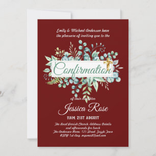 Invitations de confirmation Eucalyptus Greenery Bu