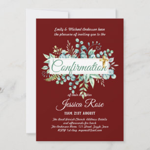 Invitations de confirmation Eucalyptus Greenery Bu